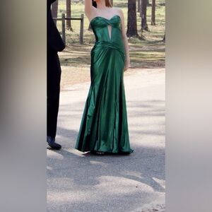 Elegant Green Satin Gown